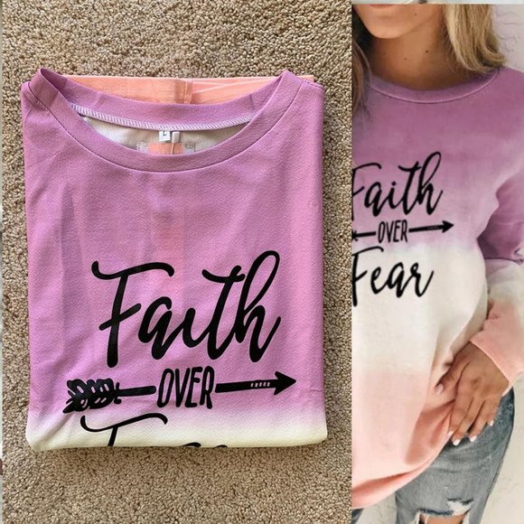 Faith Over Fear Tie-Dye Top - Picture 2 of 5